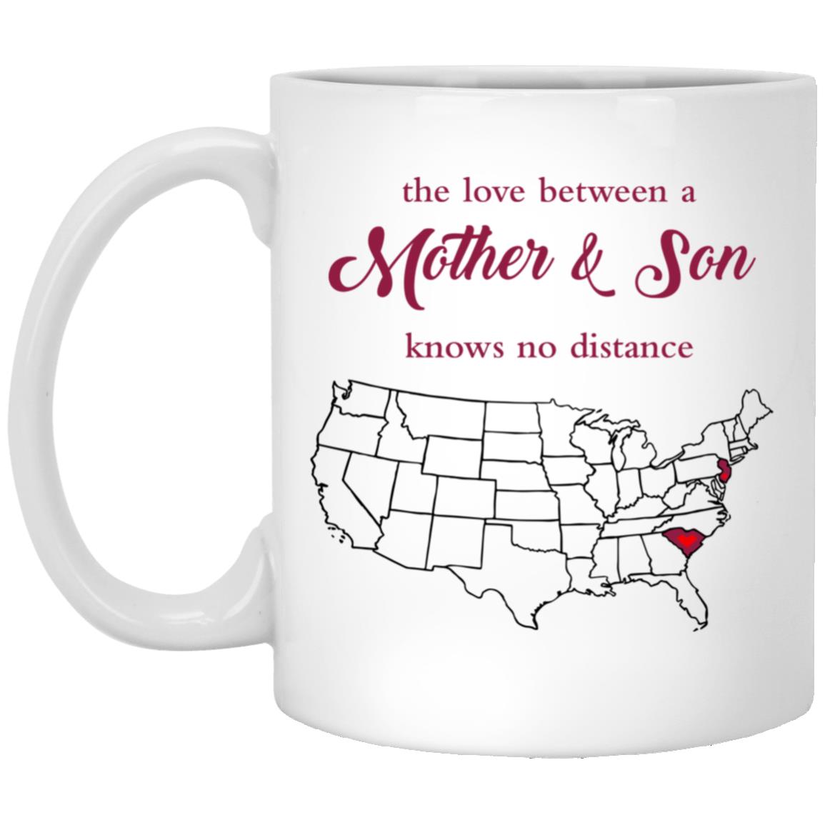 New Jersey South Carolina The Love Between Mother And Son Mug - Mug Teezalo