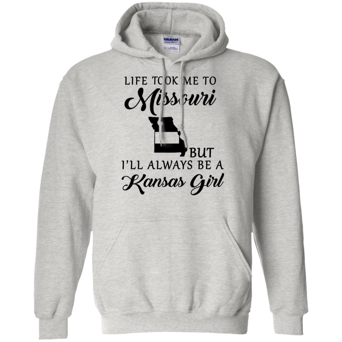 Life Took Me To Missouri Always Be A Kansas Girl V Neck T Shirt - T-shirt Teezalo