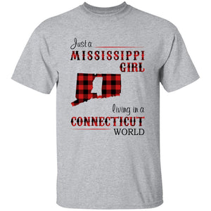 Just A Mississippi Girl Living In A Connecticut World T-shirt - T-shirt Born Live Plaid Red Teezalo