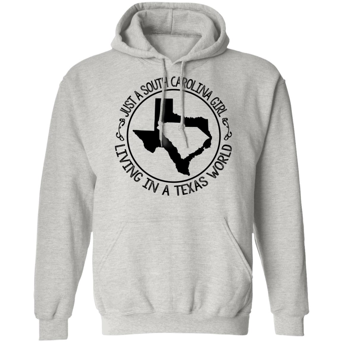 Just A South Carolina Girl Living In A Texas World T-shirt - T-shirt Teezalo