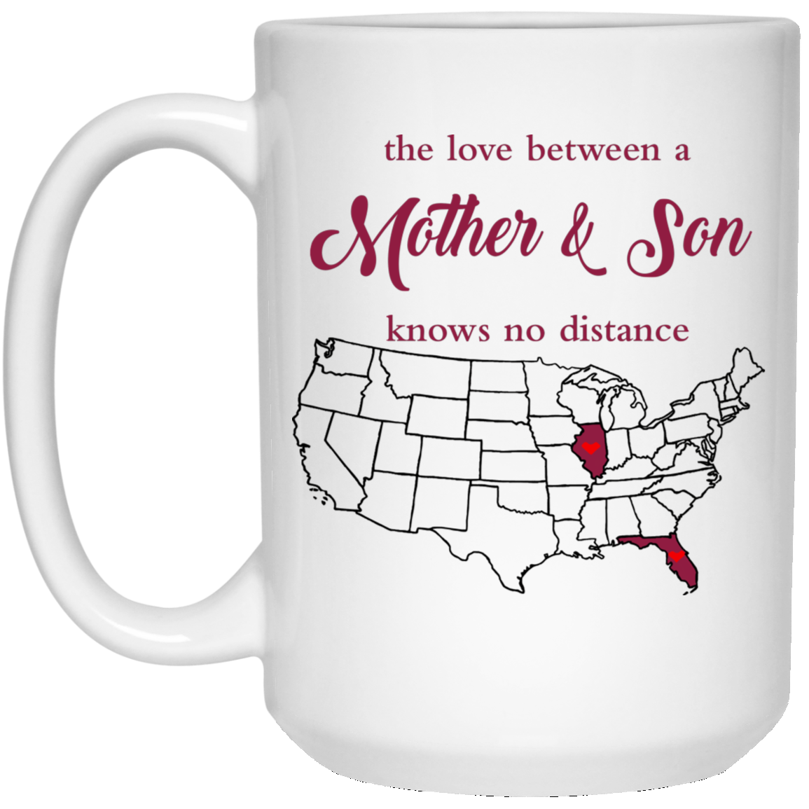 Illinois Florida The Love Between Mother And Son Mug - Mug Teezalo