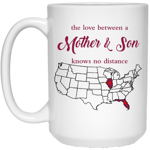 Illinois Florida The Love Between Mother And Son Mug - Mug Teezalo