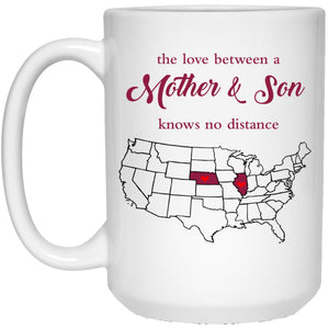 Illinois Nebraska The Love Between Mother And Son Mug - Mug Teezalo