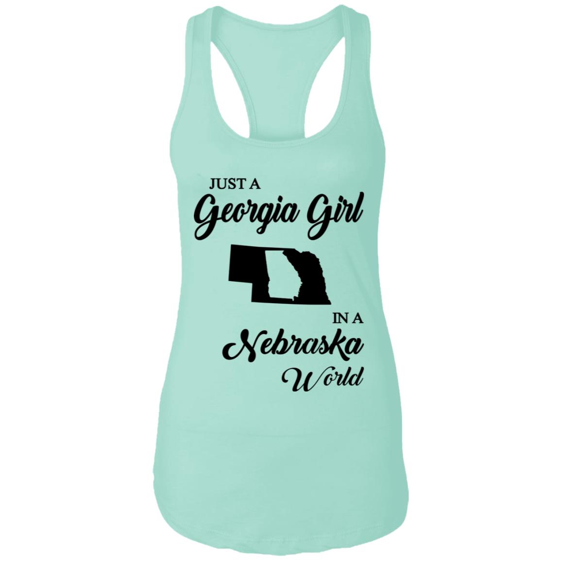 Just A Georgia Girl In A Nebraska World T-Shirt - T-shirt Teezalo