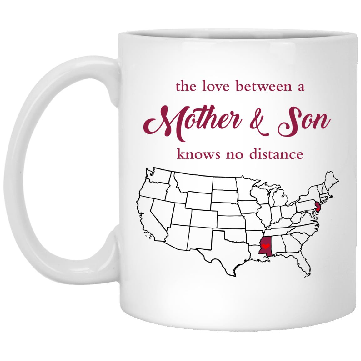 Mississippi New Jersey The Love Between Mother And Son Mug - Mug Teezalo
