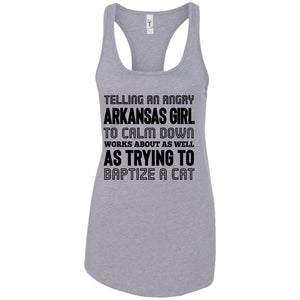Telling An Angry Arkansas Girl To Calm Down T-Shirt - T-shirt Teezalo