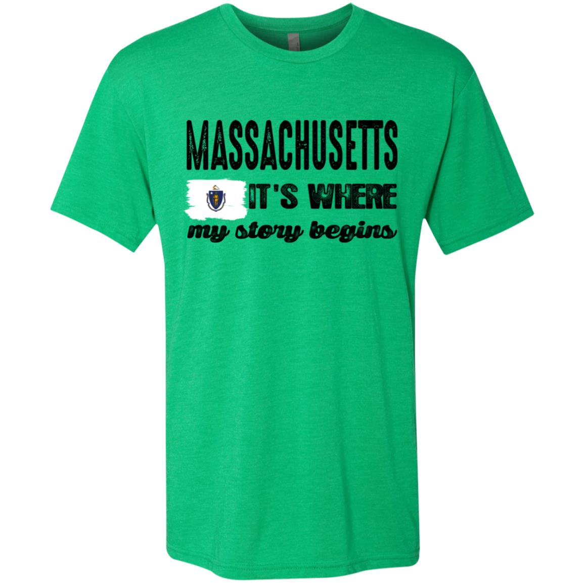 Massachusetts Where My Story Begins T-shirt - T-shirt Teezalo