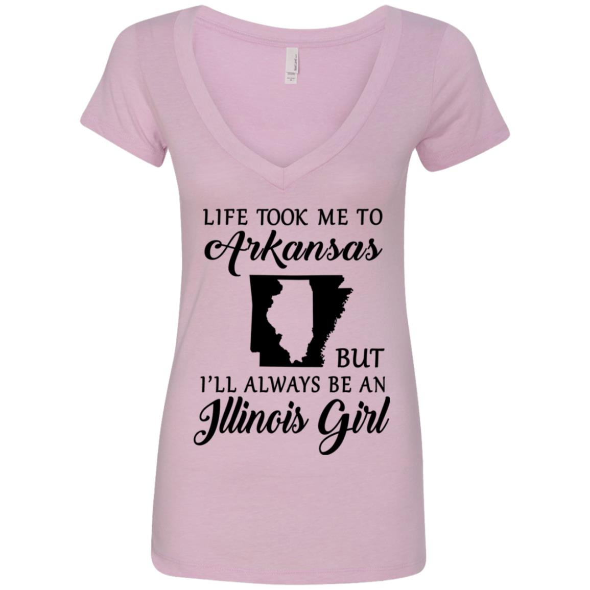 Life Took Me To Arkansas Always Be An Illinois Girl T-shirt - T-shirt Teezalo