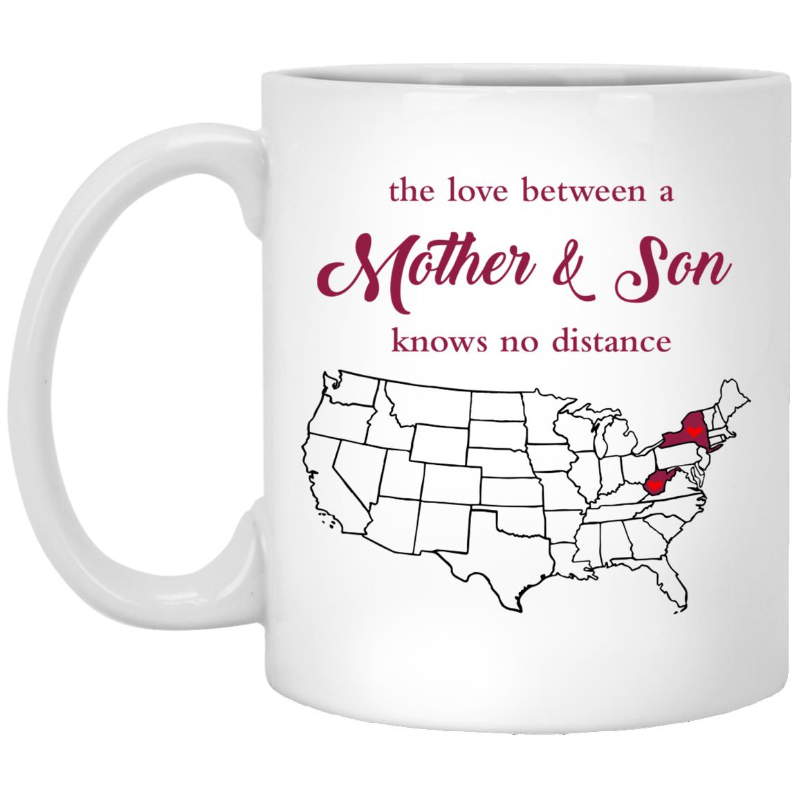 West Virginia New York The Love Between Mother And Son Mug - Mug Teezalo