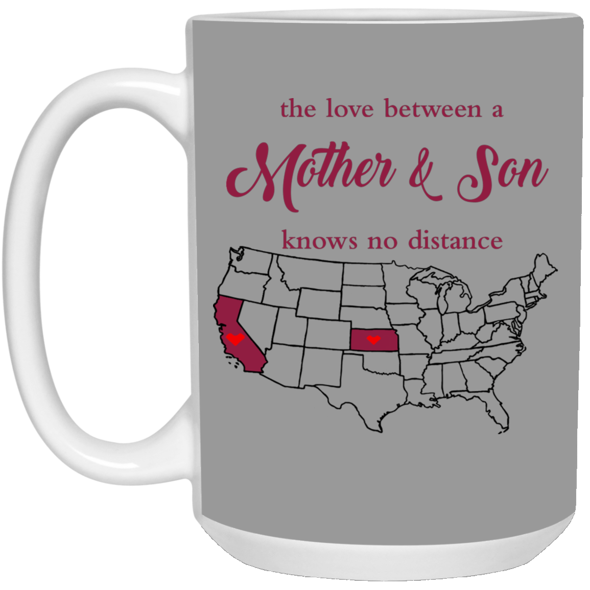 Kansas California The Love Between Mother And Son Mug - Mug Teezalo