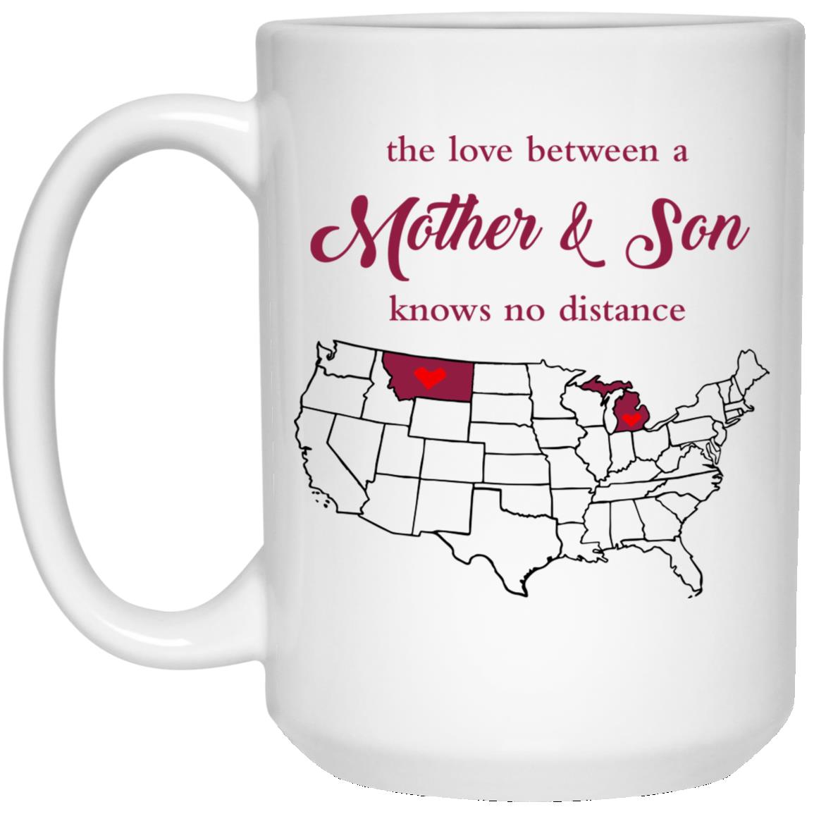 Michigan Montana The Love Between Mother And Son Mug - Mug Teezalo