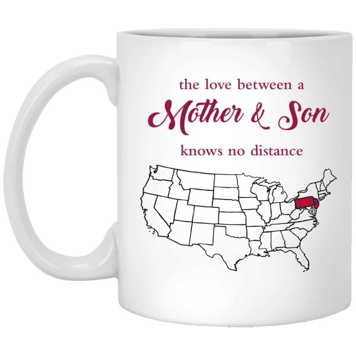 New Jersey Pennsylvania The Love Between Mother And Son Mug - Mug Teezalo