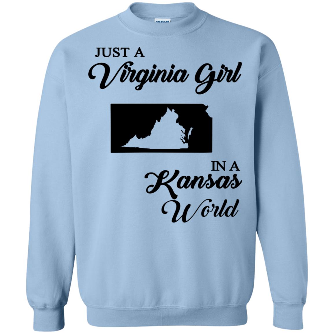 Just A Virginia Girl In A Kansas World T-Shirt - T-shirt Teezalo
