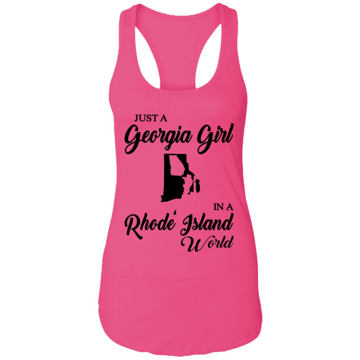 Just A Georgia Girl In A Rhode Island World T-Shirt - T-Shirt Teezalo