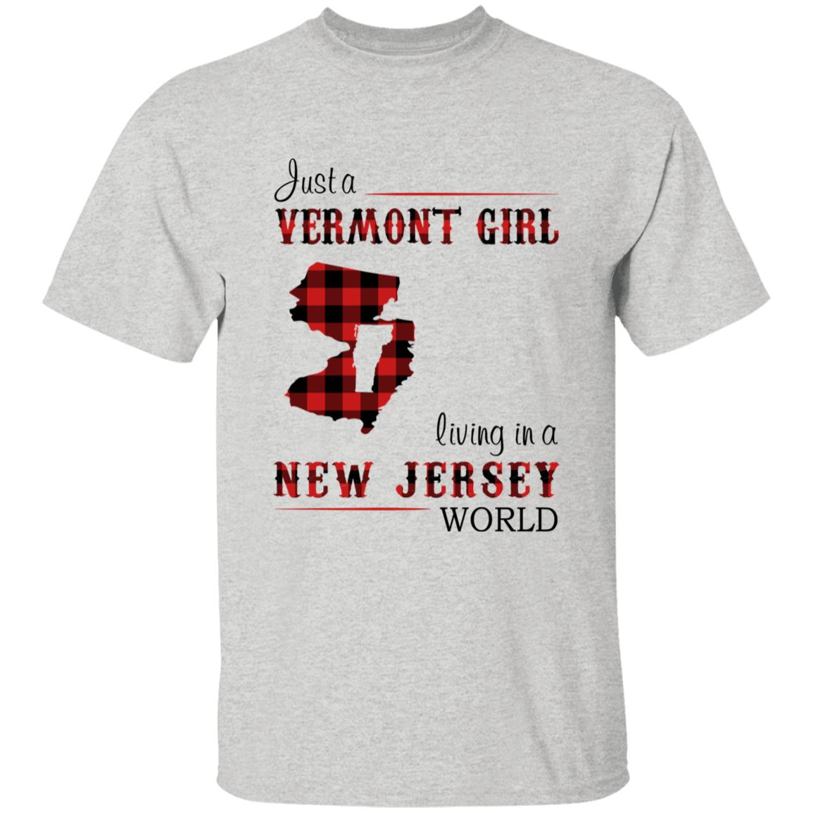 Just A Vermont Girl Living In A New Jersey World T-shirt - T-shirt Born Live Plaid Red Teezalo