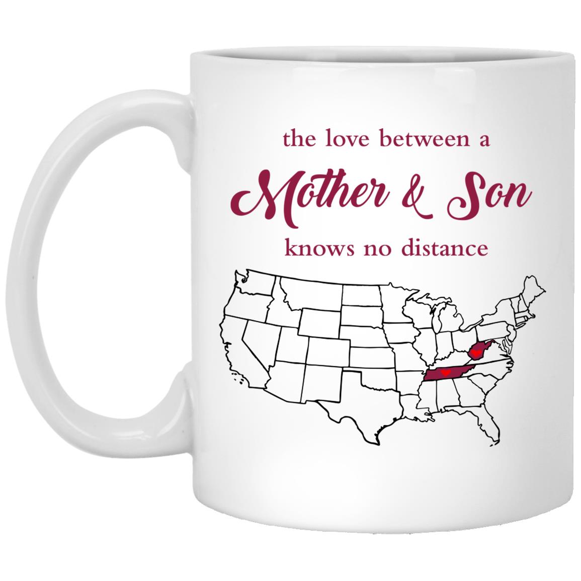 West Virginia Tennessee The Love Between Mother And Son Mug - Mug Teezalo