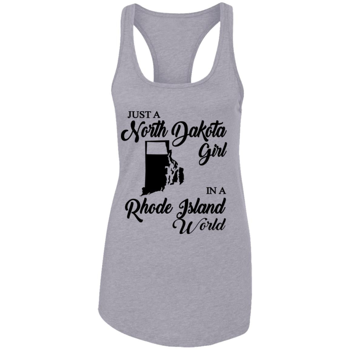 Just A North Dakota Girl In A Rhode Island World T Shirt - T-shirt Teezalo