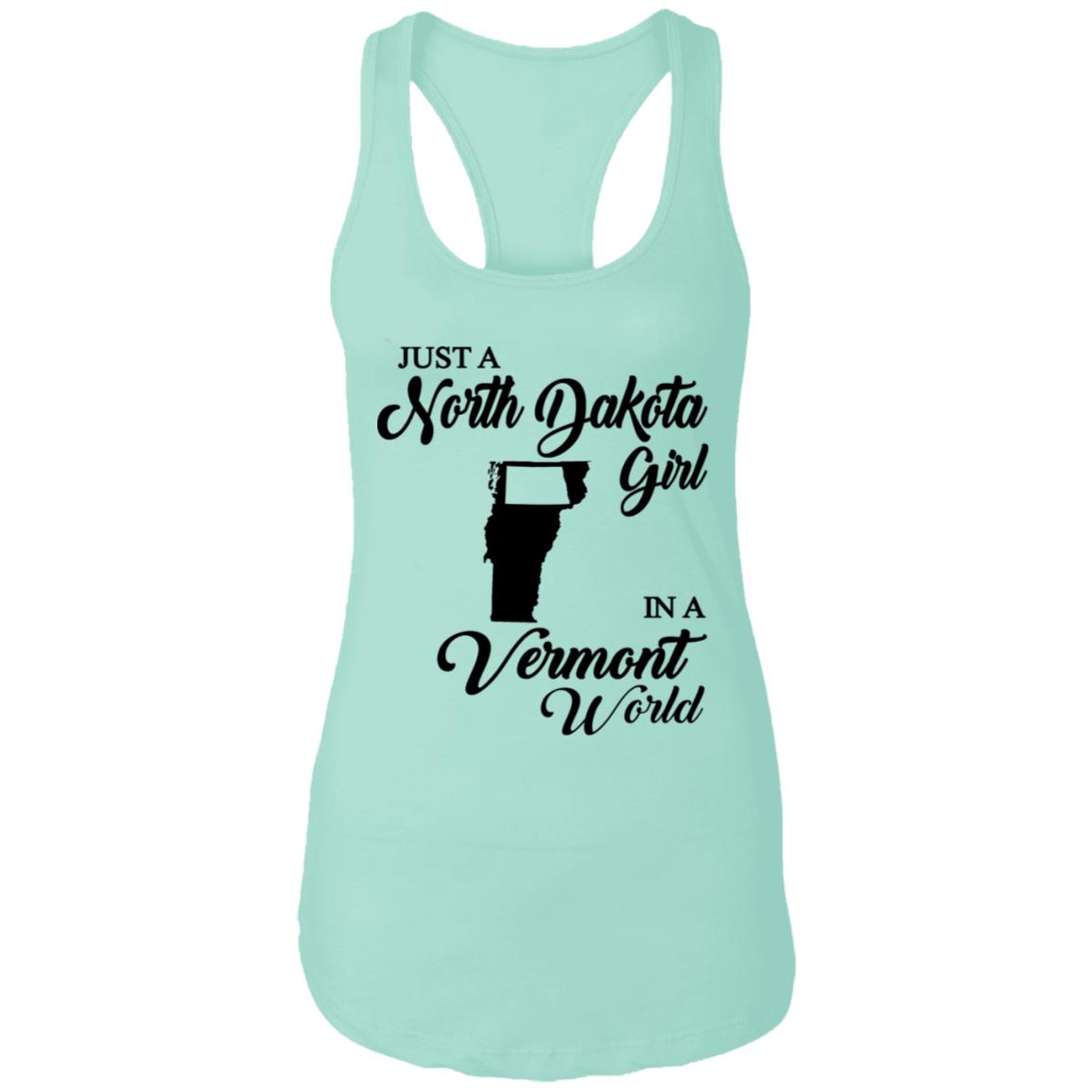 Just A North Dakota Girl In A Vermont World T Shirt - T-shirt Teezalo