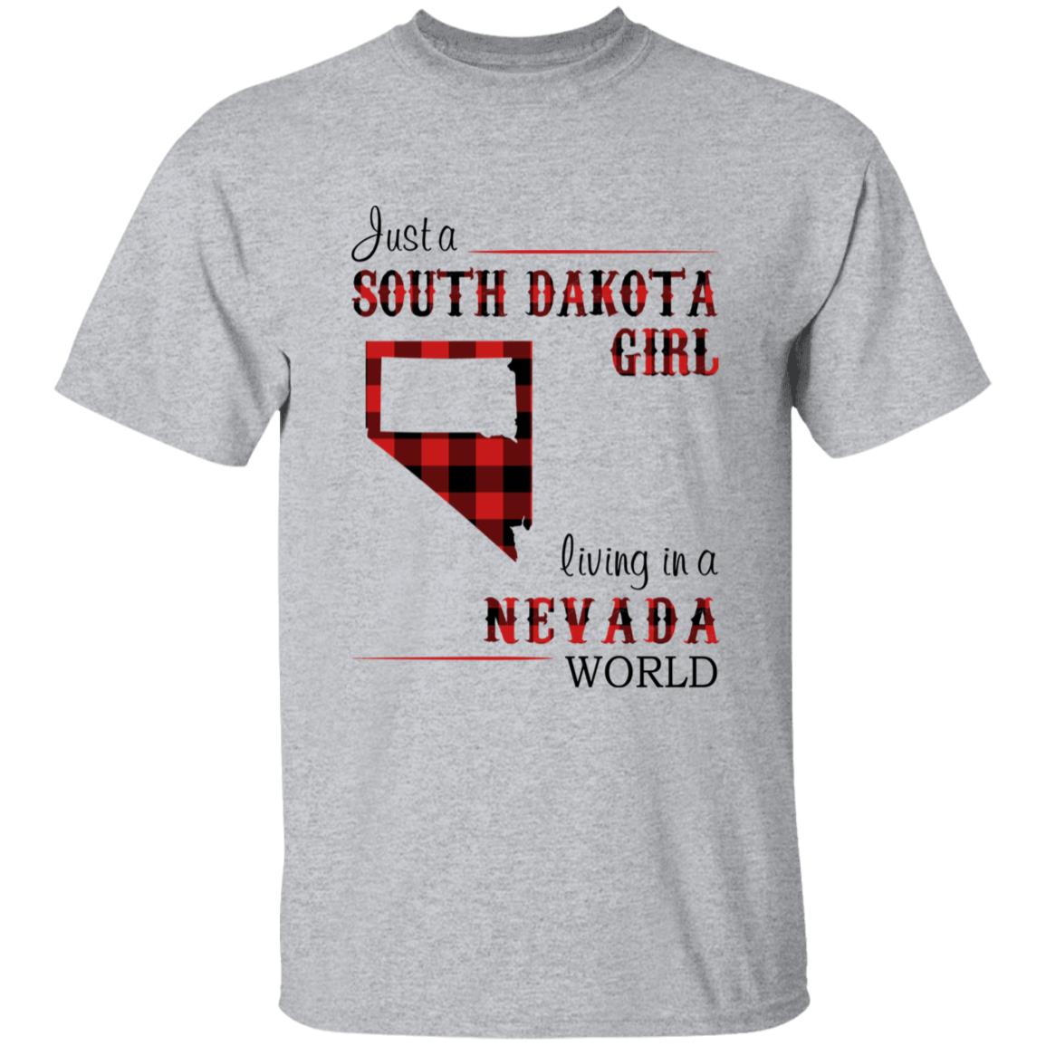 Just A South Dakota Girl Living In A Wisconsin World T-shirt - T-shirt Born Live Plaid Red Teezalo