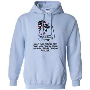 North Dakota Girl Knows More Than She Says Hoodie - Hoodie Teezalo