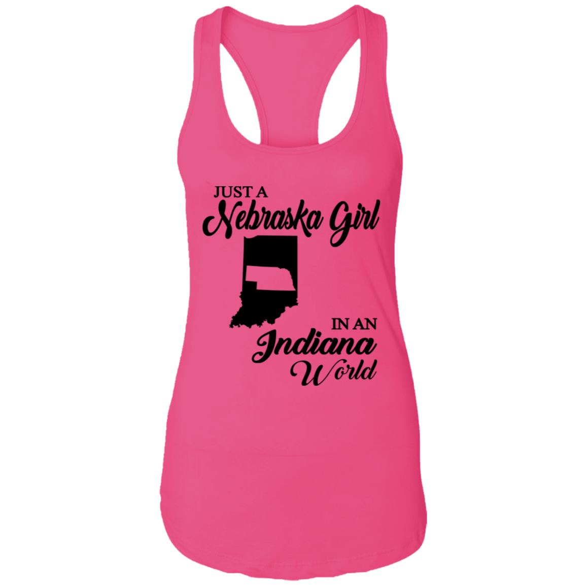 Just A Nebraska Girl In An Indiana World T-Shirt - T-shirt Teezalo