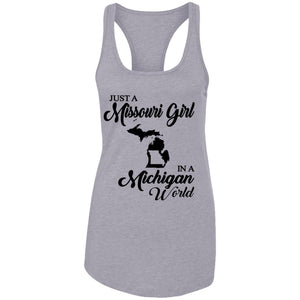 Just A Missouri Girl In A Michigan World T-Shirt - T-shirt Teezalo