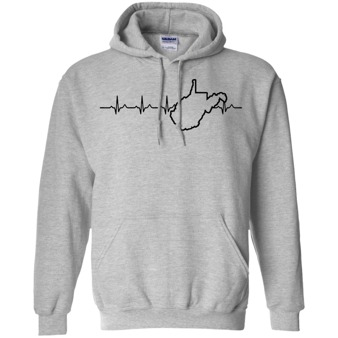 West Virginia Heartbeat Hoodie - Hoodie Teezalo