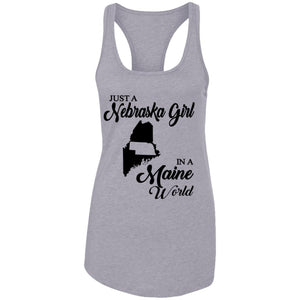 Just A Nebraska Girl In A Maine World T-Shirt - T-shirt Teezalo
