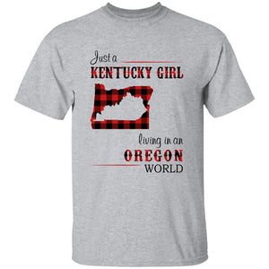 Just A Kentucky Girl Living In An Oregon World T-shirt - T-shirt Born Live Plaid Red Teezalo