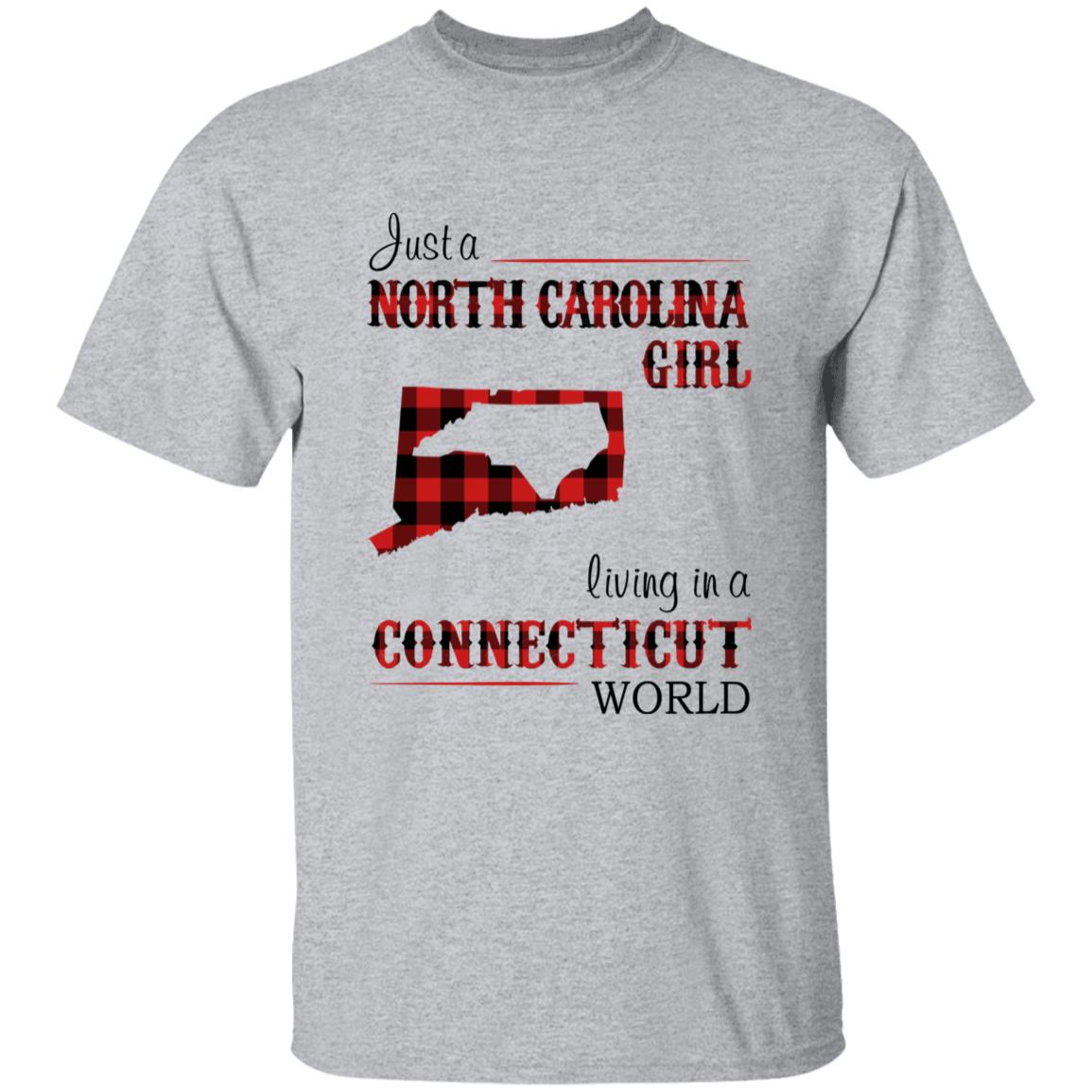 Just A North Carolina Girl Living In A Connecticut World T-shirt - T-shirt Born Live Plaid Red Teezalo