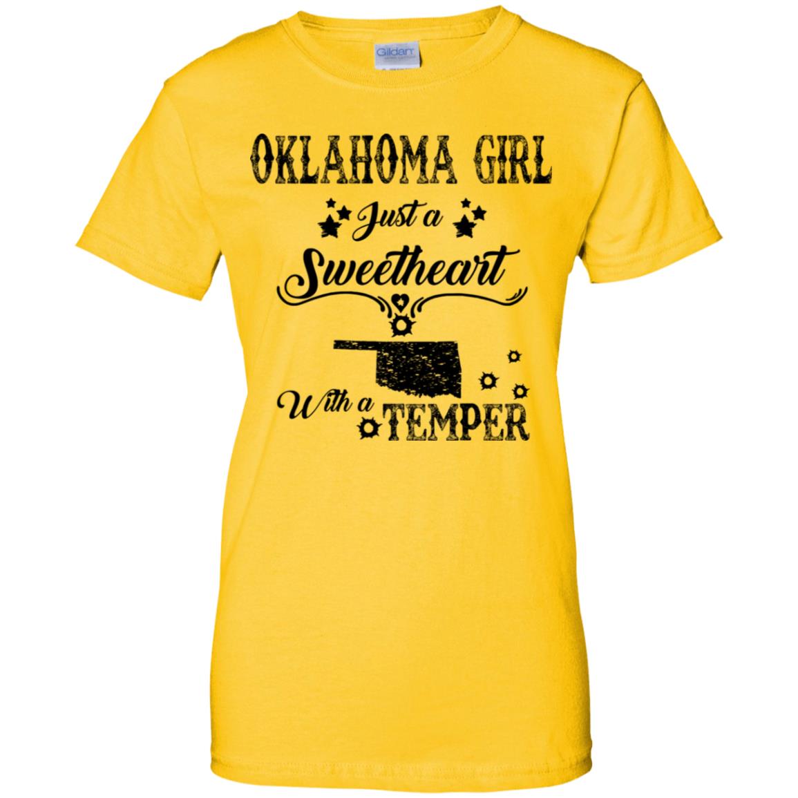 Oklahoma Girl Just A Sweetheart With A Temper T Shirt - T-shirt Teezalo