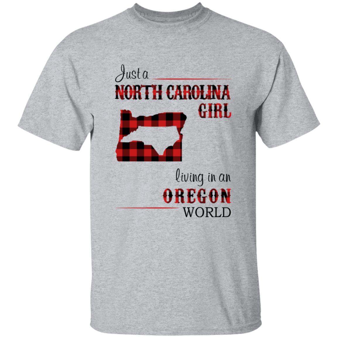 Just A North Carolina Girl Living In An Oregon World T-shirt - T-shirt Born Live Plaid Red Teezalo