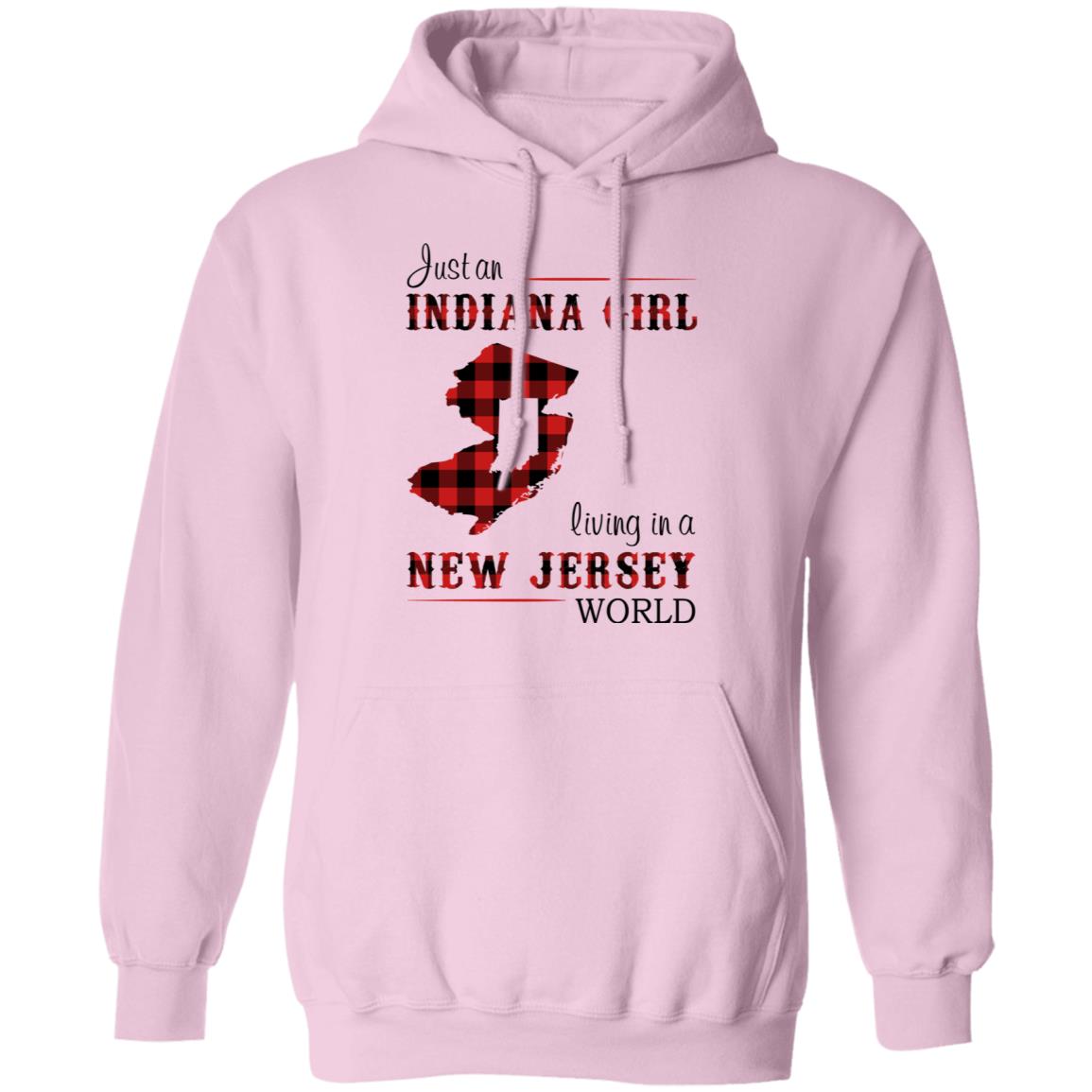 Just An Indiana Girl Living In A New Jersey World T-Shirt - T-shirt Born Live Plaid Red Teezalo