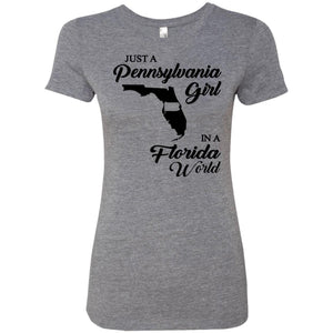 Just A Pennsylvania Girl In A Florida World T-Shirt - T-shirt Teezalo