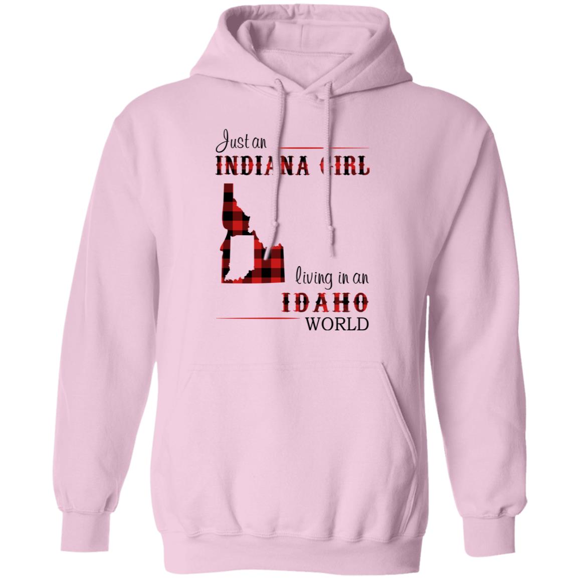 Just An Indiana Girl Living In An Idaho World T-Shirt - T-shirt Born Live Plaid Red Teezalo