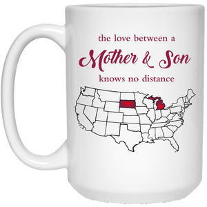 Michigan South Dakota	The Love Between Mother And Son Mug - Mug Teezalo