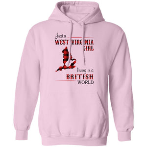 Just A West Virginia Girl In A British World T Shirt - T-shirt Teezalo