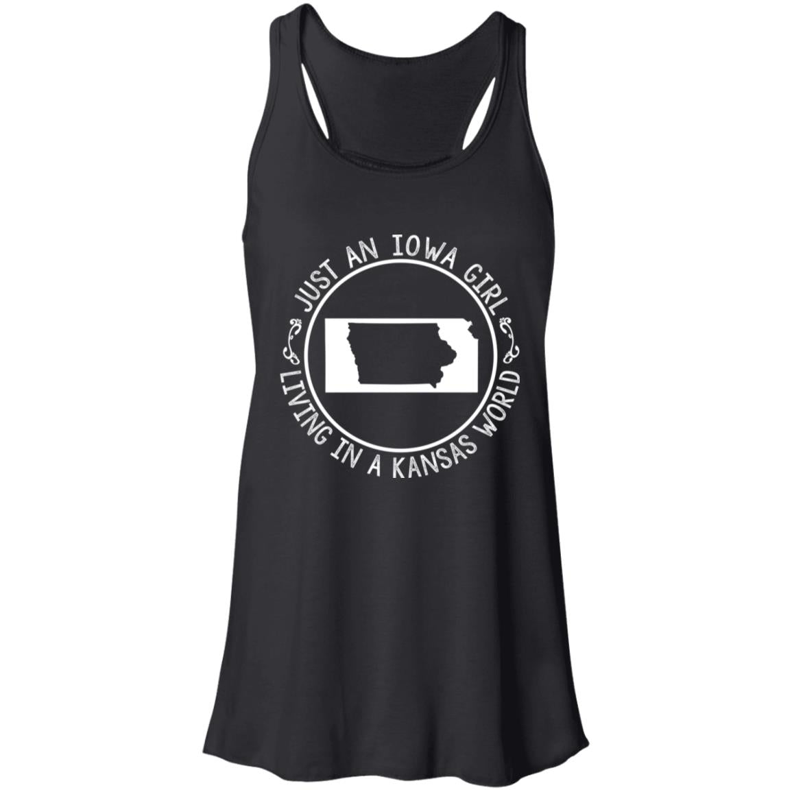 Just An Iowa Girl Living In A Kansas World T- Shirt - T-shirt Teezalo