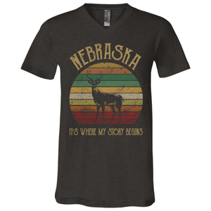 Nebraska Where My Story Begins T-Shirt - T-shirt Teezalo
