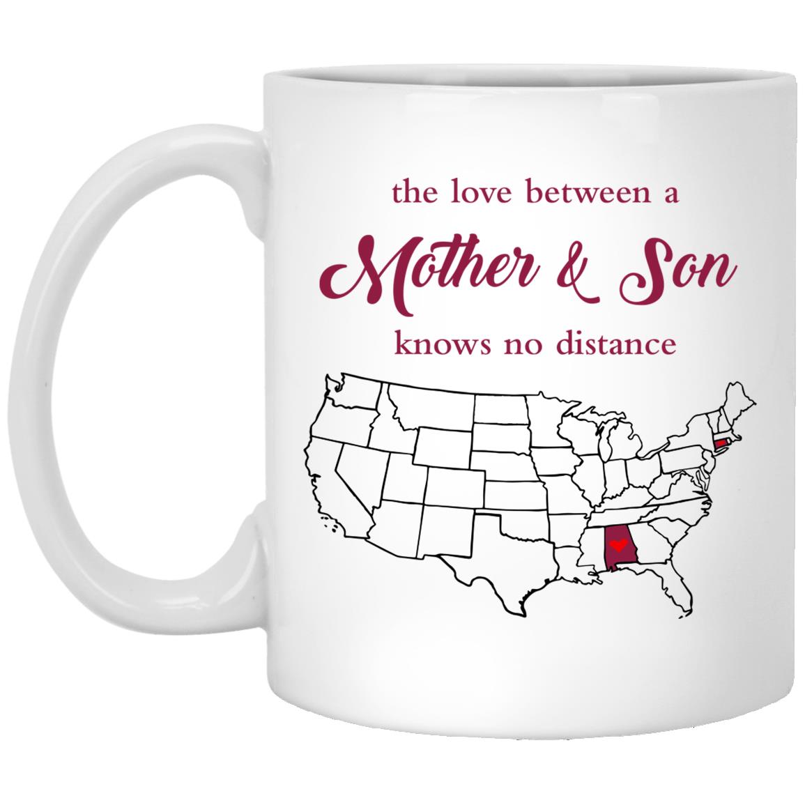 Connecticut Alabama The Love Between Mother And Son Mug - Mug Teezalo