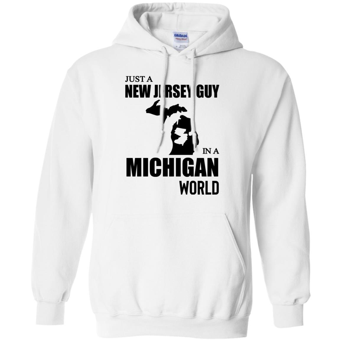 Just A New Jersey Guy In A Michigan World T-Shirt - T-shirt Teezalo