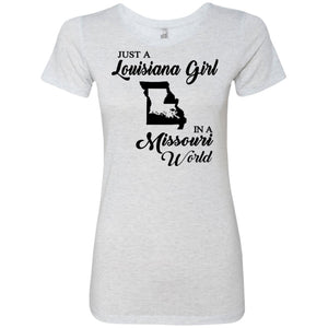 Just A Louisiana Girl In A Missouri World T-Shirt - T-shirt Teezalo