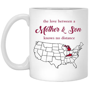 Michigan Kentucky The Love Between Mother And Son Mug - Mug Teezalo