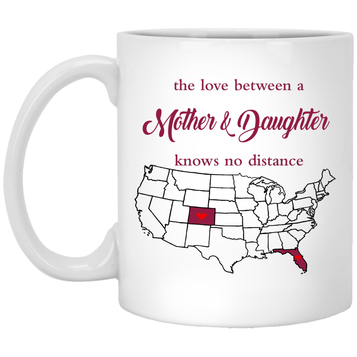 Florida Colorado The Love Between Mother and Daughter Mug - Mug Teezalo