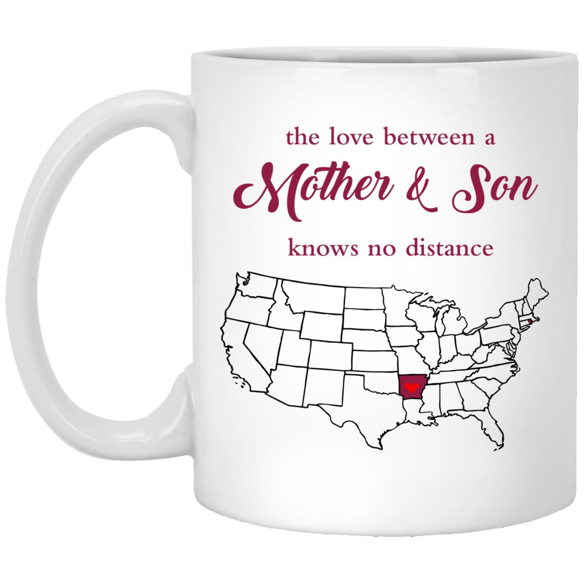 Rhode Island Arkansas The Love Between Mother And Son Mug - Mug Teezalo