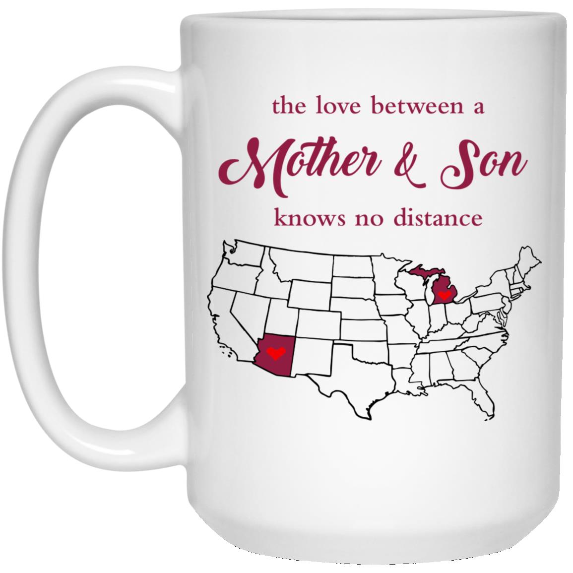 Arizona Michigan The Love Between Mother And Son Mug - Mug Teezalo