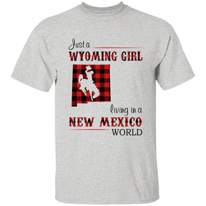 Just A Wyoming Girl Living In A New Mexico World T-shirt - T-shirt Born Live Plaid Red Teezalo