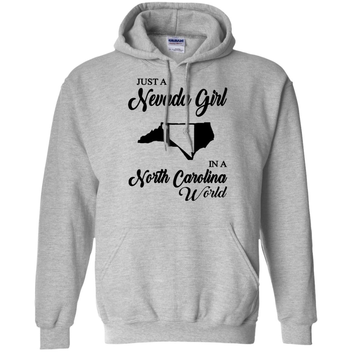 Just A Nevada Girl In A North Carolina World T Shirt - T-shirt Teezalo