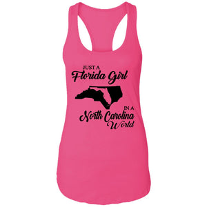 Just A Florida Girl In A North Carolina World T-Shirt - T-Shirt Teezalo
