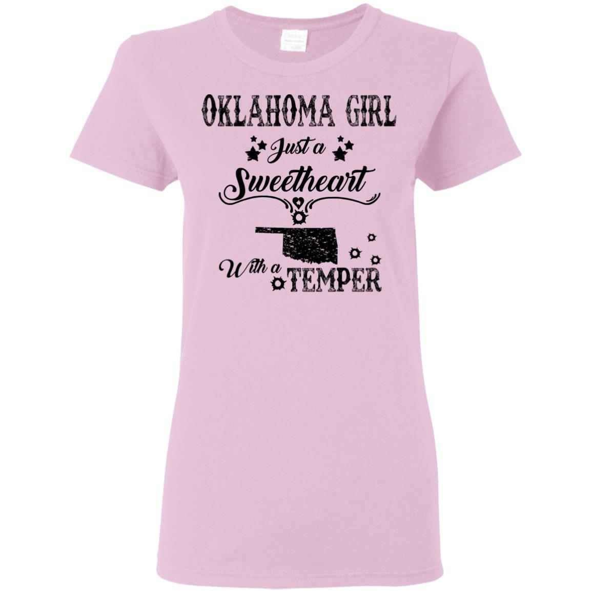 Oklahoma Girl Just A Sweetheart With A Temper T Shirt - T-shirt Teezalo